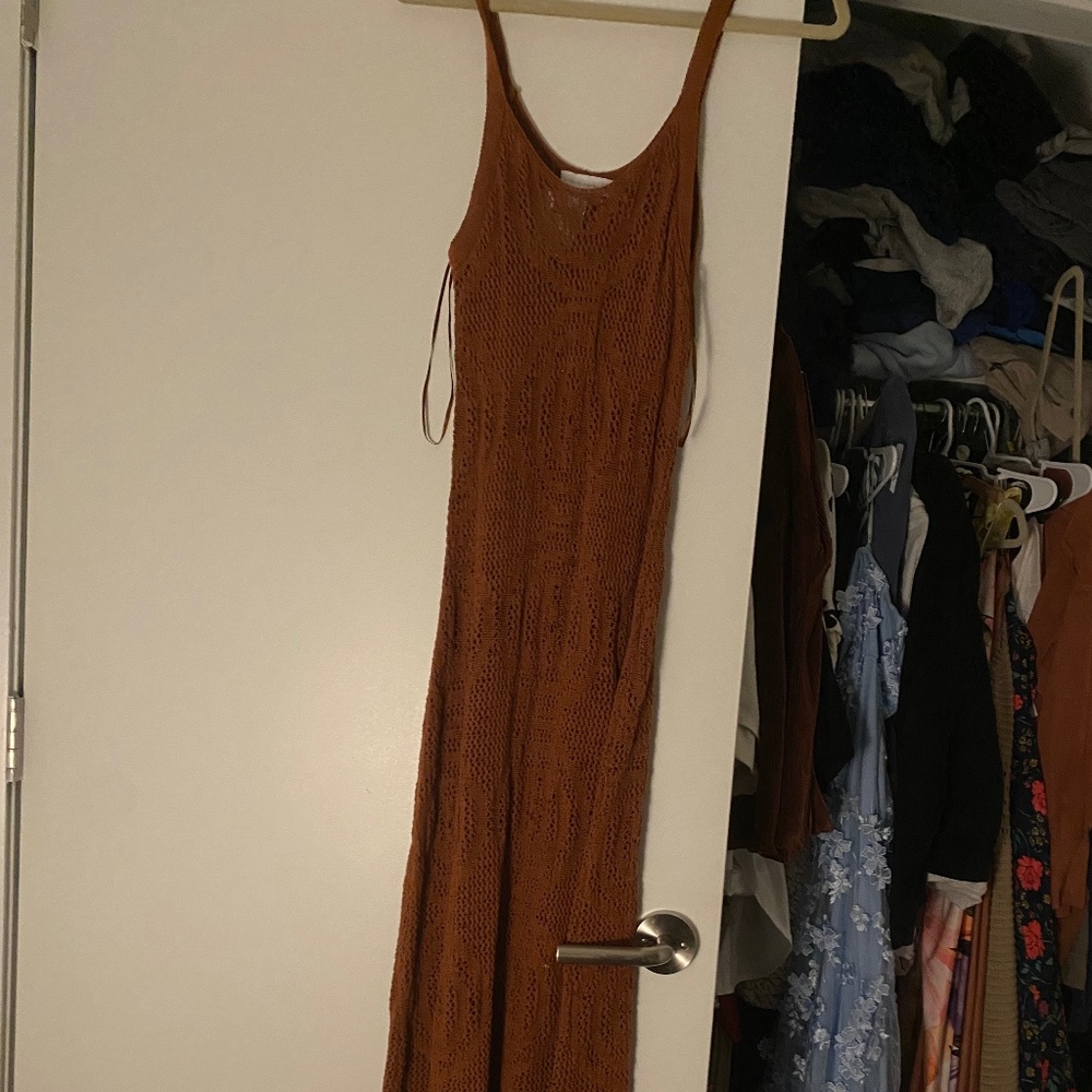 House of Harlow brown crochet dress